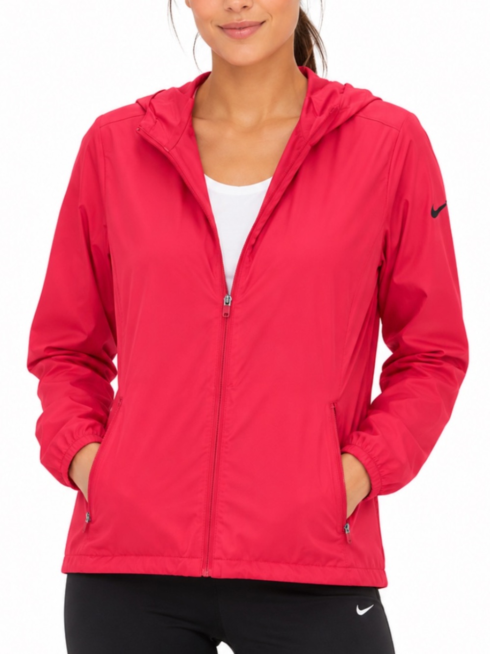 Nike Pink Hoodie Jacket Full Zip with Pockets Golf Pro Dri-FIT Medium
